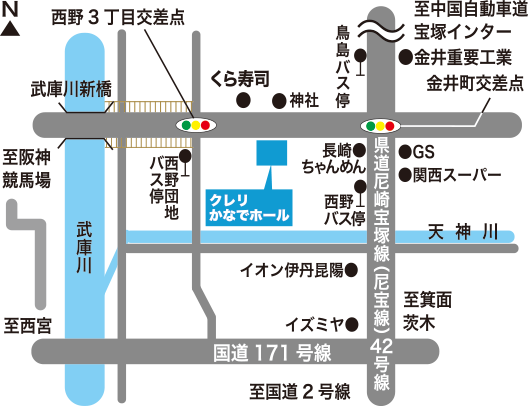 クレリかなでホール地図