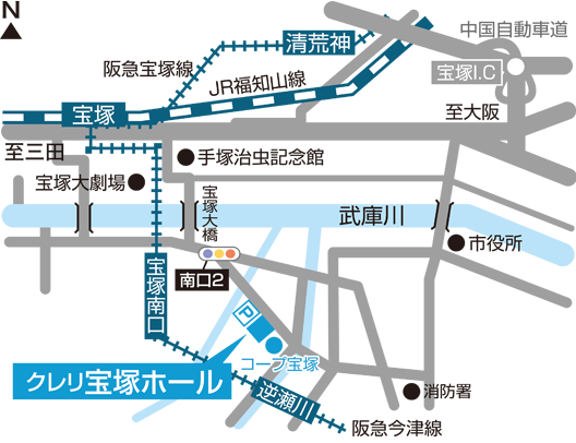 クレリ宝塚ホール地図